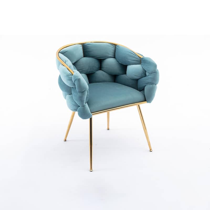 Shubert Glam Velvet Woven Accent Chair by GDFStudio - 28.70"L x22.20"W x 29.50"H