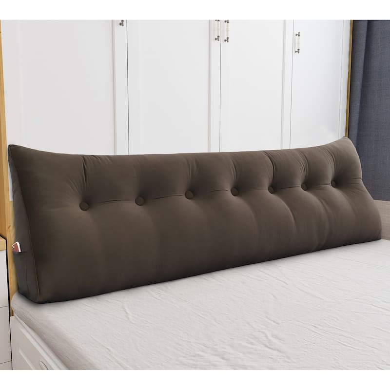 WOWMAX Bed Rest Wedge Reading Pillow Bolster Back Support Headboard - Coffee