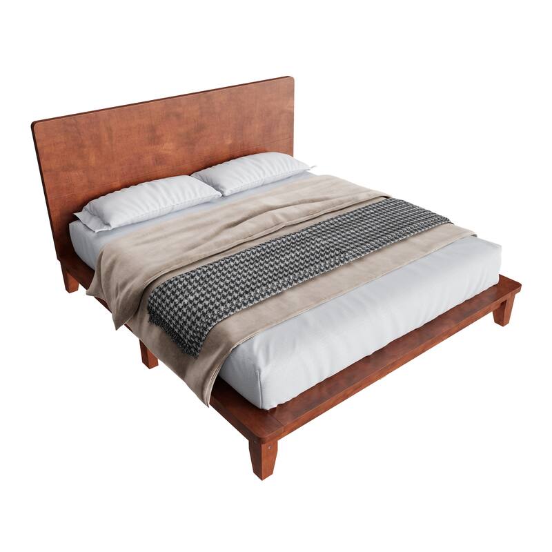 Roomfitters Full/Queen/King Size Wood Platform Bed with Headboard and Slat Support