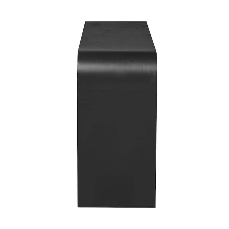 Farmhouse Console Table Curved Hallway Table with 2 Storage Drawer