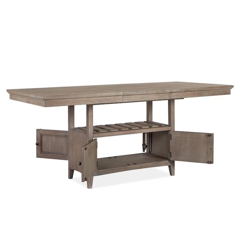 Magnussen Home Paxton Place Dovetail Grey Extendable Counter Height Dining Table - 38''W x 60''D x 36''H