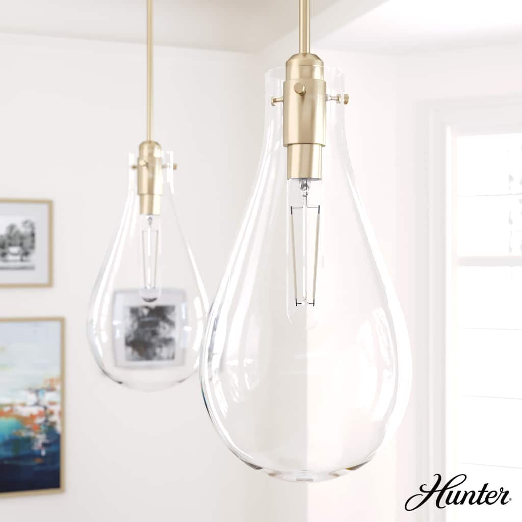 Hunter 9" Lundin 1-Light Pendant - Kitchen Island, Dining Room - Contemporary, Transitional