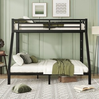 Bunk Bed With Under Bed Storage and 2 Side Ladder,Twin XL over Queen