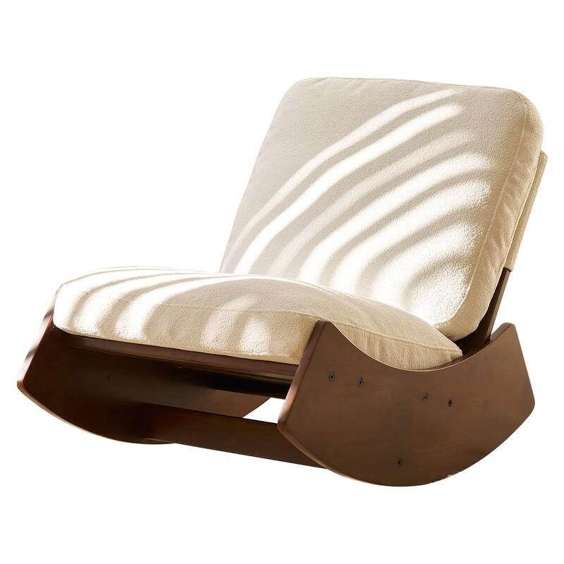 Anmytek Comfortable Glider Rocking Chair High Quality Upholstery Solid Wood Frame for Bedroom Living Room Nursery