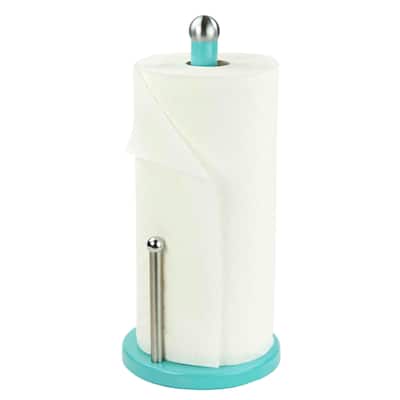 Home Basics Turquoise Powder Coated Steel Paper Towel Holder