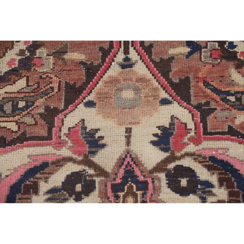 Geometric Bakhtiari Persian Vintage Area Rug Hand-knotted Wool Carpet - 6'8" x 10'0"