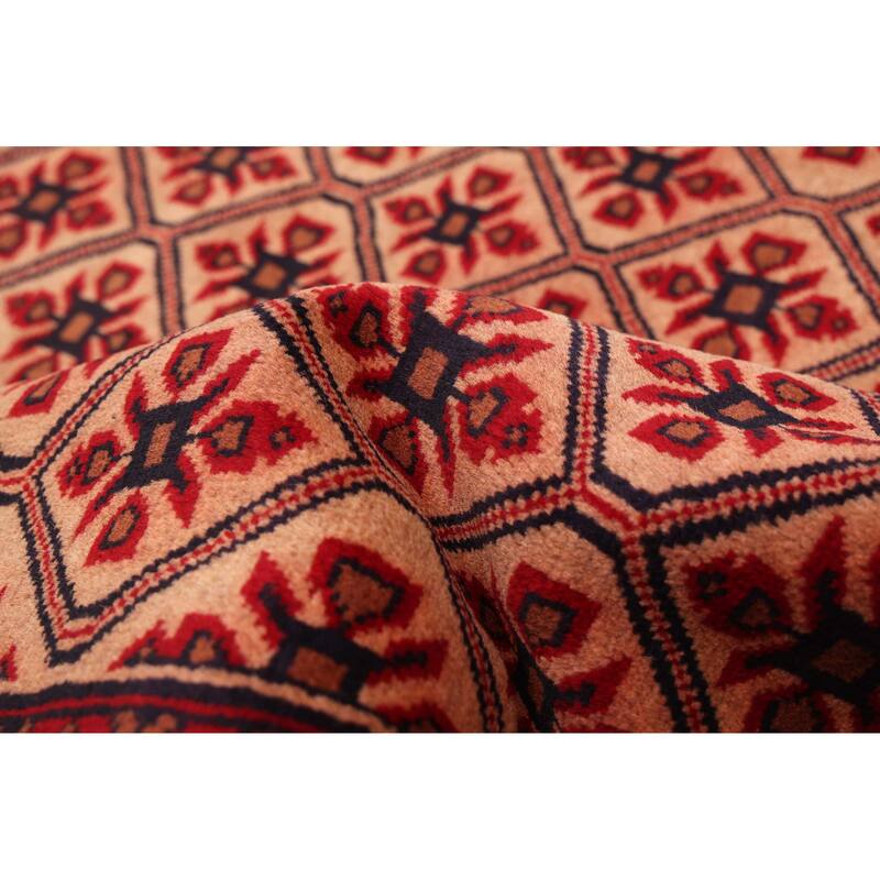 ECARPETGALLERY Hand-knotted Teimani Beige, Red Wool Rug - 2'11 x 4'11