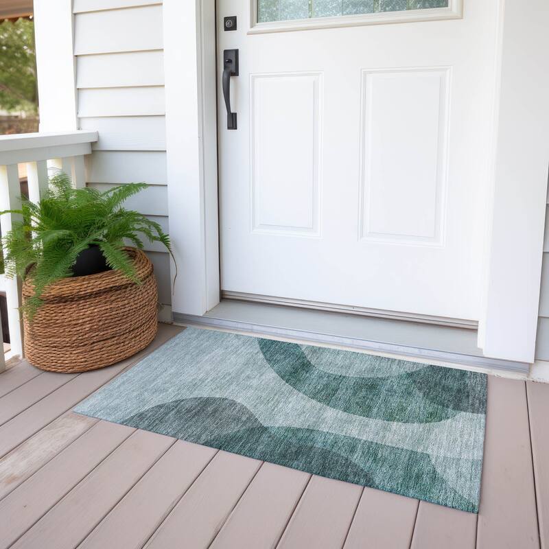 Machine Washable Indoor/ Outdoor Chantille Modern Deco Rug