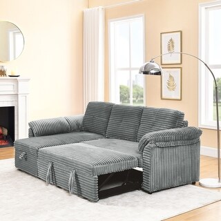 Modern L-Shaped Convertible Sofa Bed with Storage Chaise - Comfortable ...