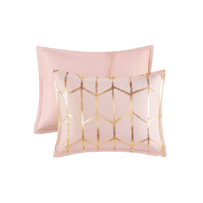 Intelligent Design Khloe Metallic Printed Duvet Cover Set