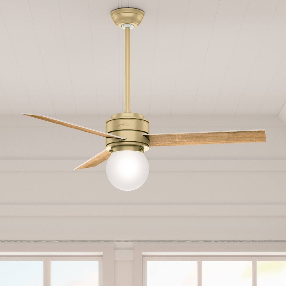 Hunter 52" Allison Ceiling Fan with LED Light Kit, Handheld Remote - Transitional, Vintage, Mid-Century Modern