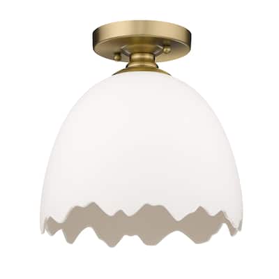 Brinkley Semi-Flush - Brushed Champagne Bronze with Porcelain Shade