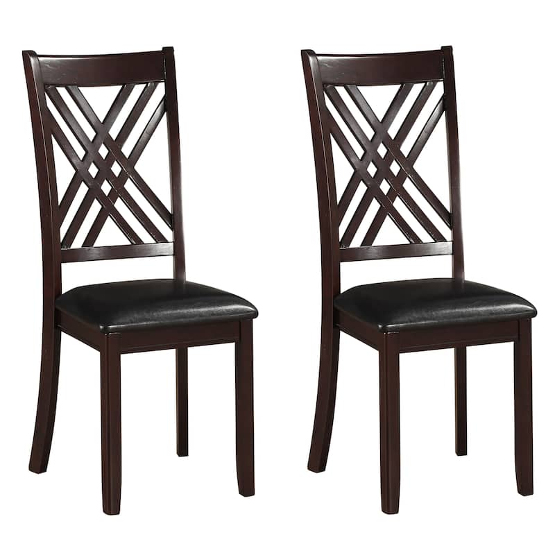 Gracie Black and Espresso Cross Back Side Chairs (Set of 2)