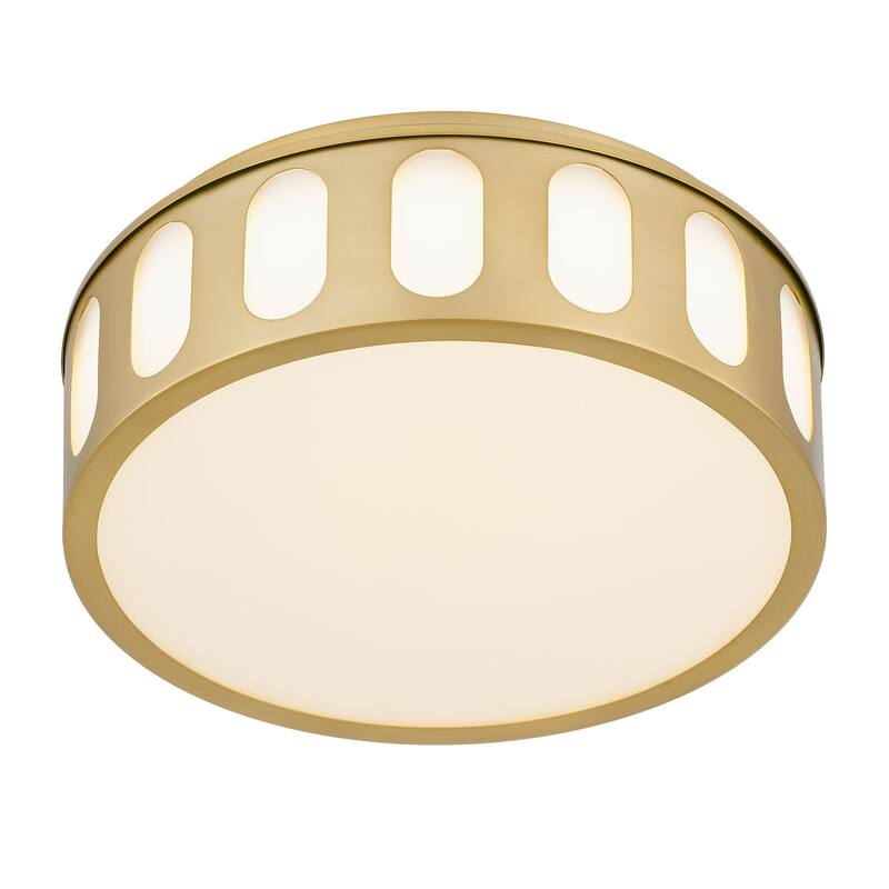 Bantom 11" Antique Brass LED Flush Mount Ceiling Light