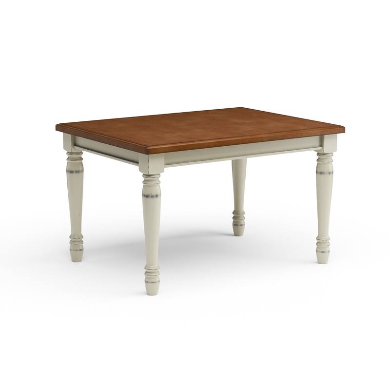 Monarch Off-White Wood 7 Piece Dining Set With18" Removable Leaf by Homestyles