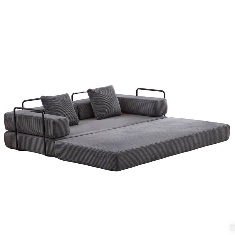 Floor Couch,Compression Sofa,Convertible Floor Sofa Bed-with Pillow Back Support Armrest,Comfy Futon Couch Lounge Sleeper Bed