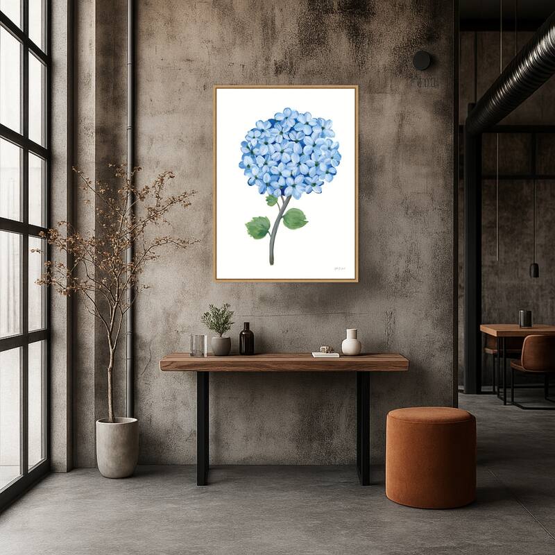 Nantucket Blue Hydrangea No. 1 by Yvette St. Amant Framed Canvas Wall Art Print