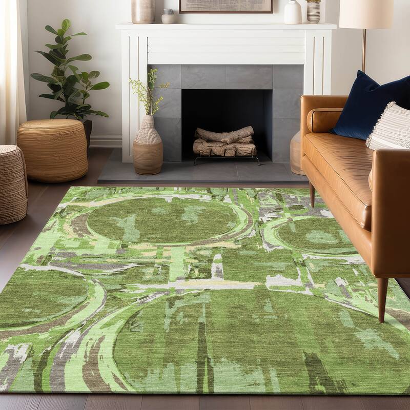 Machine Washable Indoor/ Outdoor Chantille Contemporary Rug