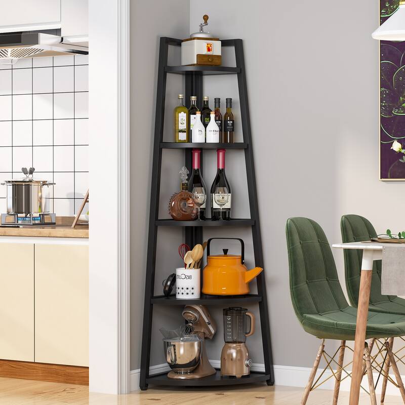 70 inch Tall Corner Shelf, Corner Bookshelf and Bookcase