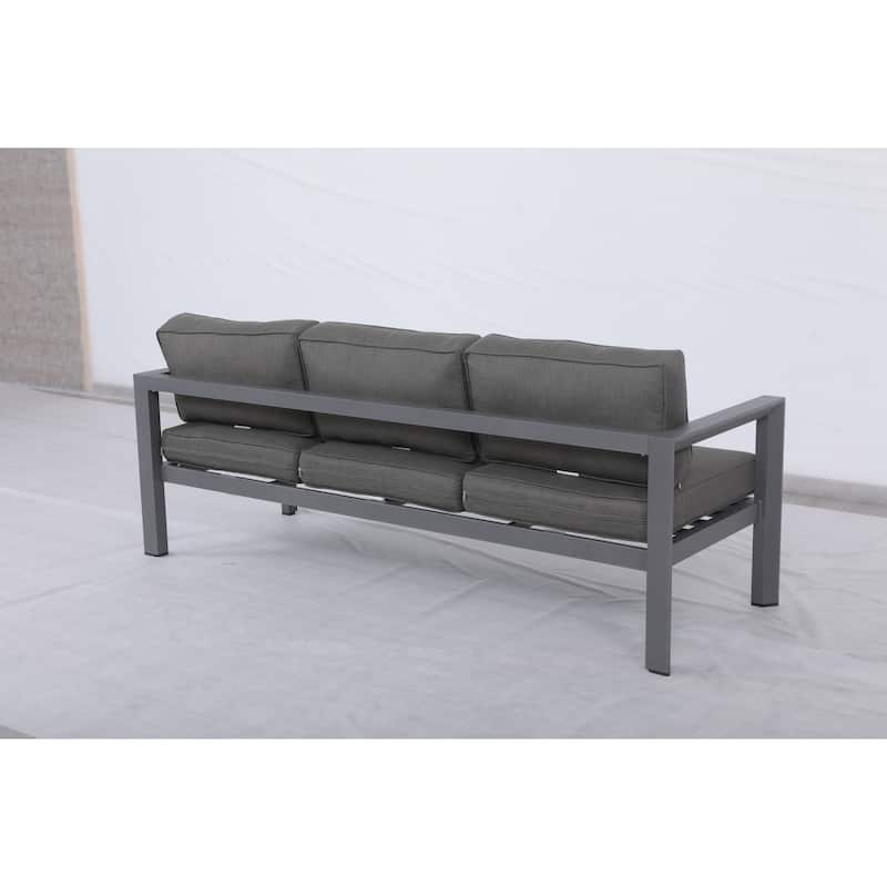 Cabo Aluminum Sofa with Gray Frame with Cushion.