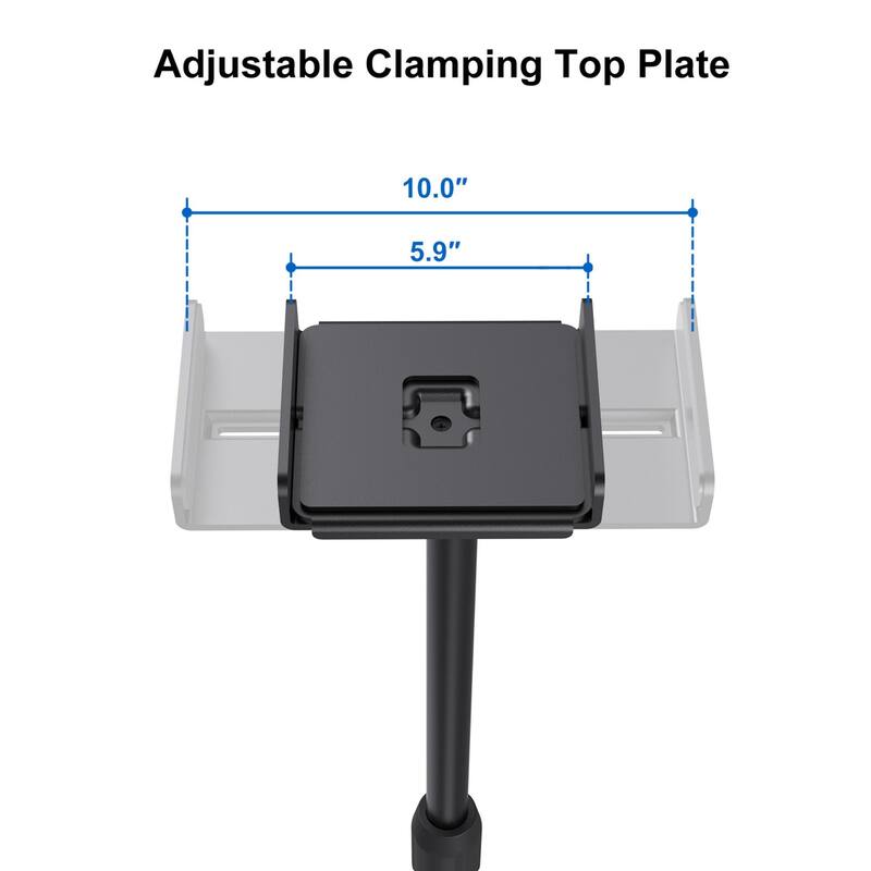 ErgoAV 1-Pair Adjustable Height Bookshelf Speaker Stands
