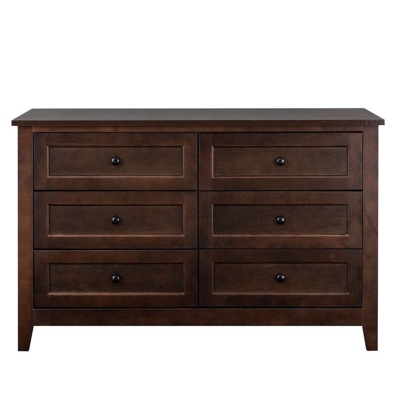 Modern Solid Wood Drawer Dresser with Retro Round Handles