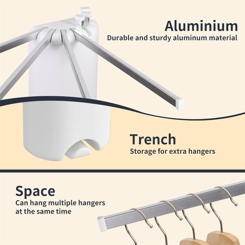 Wall Mounted Tripod Drying Rack - Foldable Design