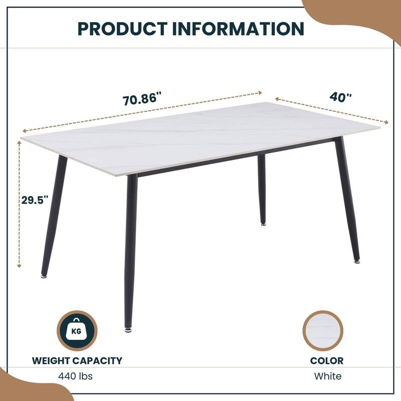 Zayle Rectangular Dining Table with Glass/Sintered Stone Tabletop in Steel