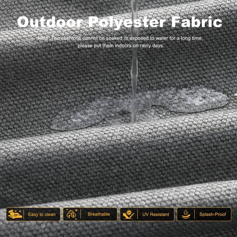 OVIOS 5 Piece Outdoor Wicker Loveseat Rocking Chair Set