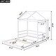 preview thumbnail 4 of 4, White Pine Wood Full House-Shaped Bed, Guardrail, No Box Spring