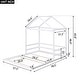 preview thumbnail 4 of 14, Wooden Full Size House Kids Bed Frame with Guardrail for Fun Sleeping Space, Safety Guaranteed, Easy to Assemble, White