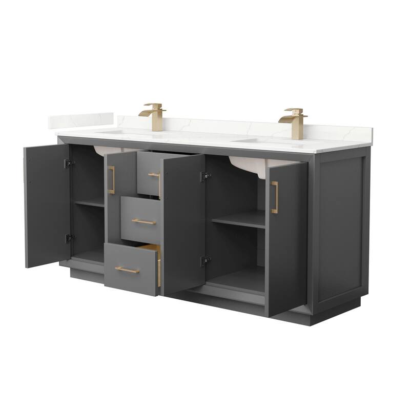 Wyndham Collection WCF414172D-QTZ-UNSMXX Strada 72" Free Standing