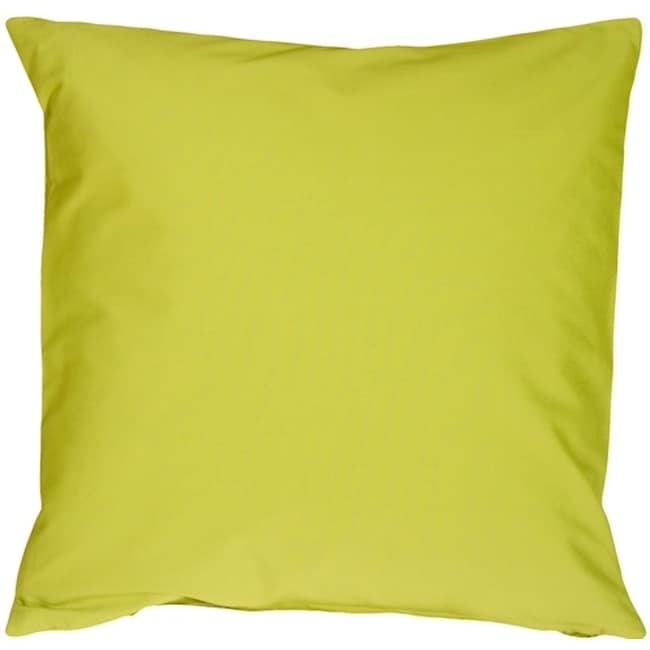 Caravan Cotton Lime Green 18x18 Throw Pillow with Polyfill Pillow