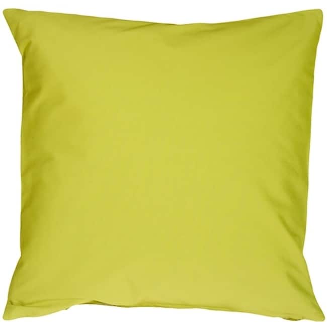 Caravan Cotton Lime Green 18x18 Throw Pillow with Polyfill Pillow Insert