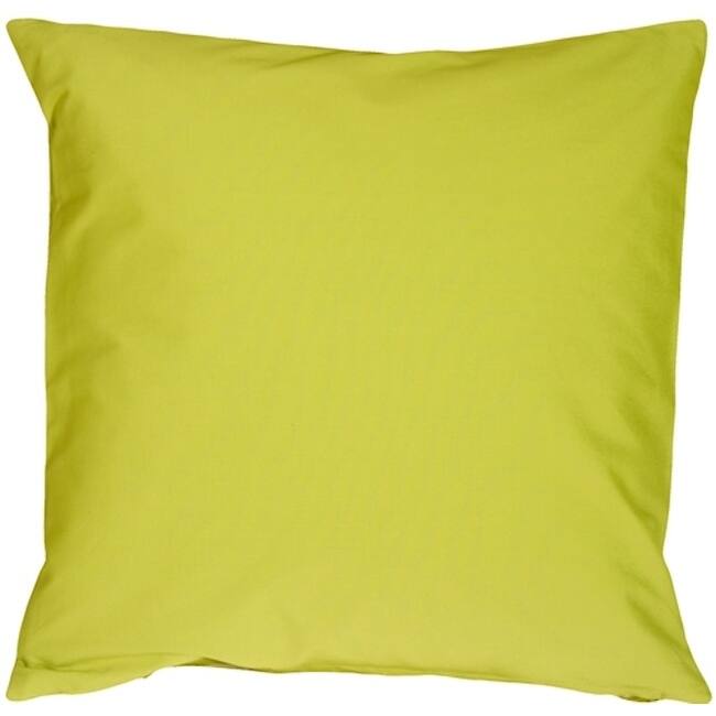 Caravan Cotton Lime Green 18x18 Throw Pillow with Polyfill Pillow Insert