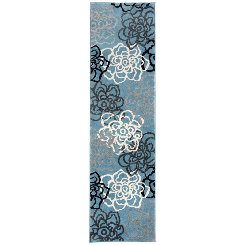 World Rug Gallery Contemporary Modern Floral Flowers Area Rug