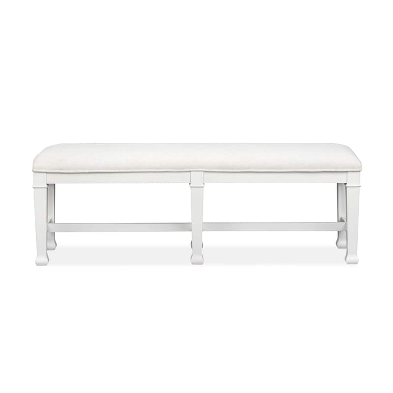 Magnussen Home Kingston Whisper White And Cerused Nutmeg Bench - 45''W x 16''D x 19''H