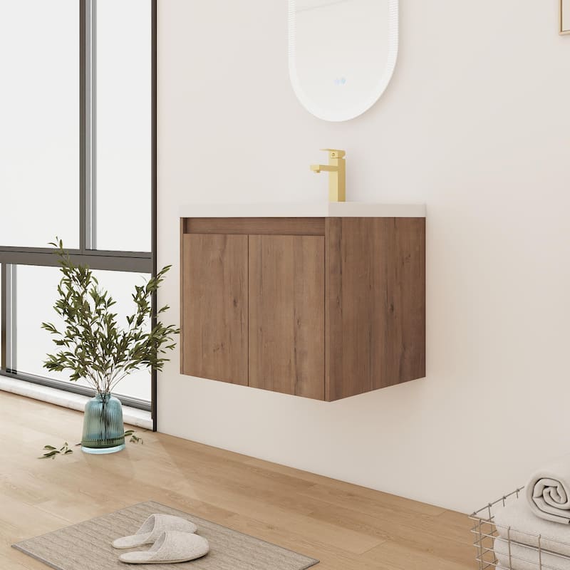 Bathroom Vanity With Sink In 24/36/48 Inch, Floating Bathroom Vanity With Soft Close Door