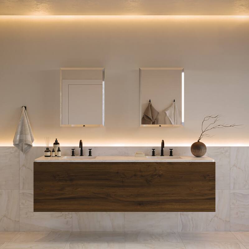 Fresca FMC8058-BE Senza 20" x 26" Frameless Single Door Medicine - Mirror - Mirrored Finish