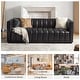 preview thumbnail 34 of 81, HULALA HOME Olinto Modern 83''W Genuine Leather Tufted Couch Sofa with Channel Back and Solid Wood Legs