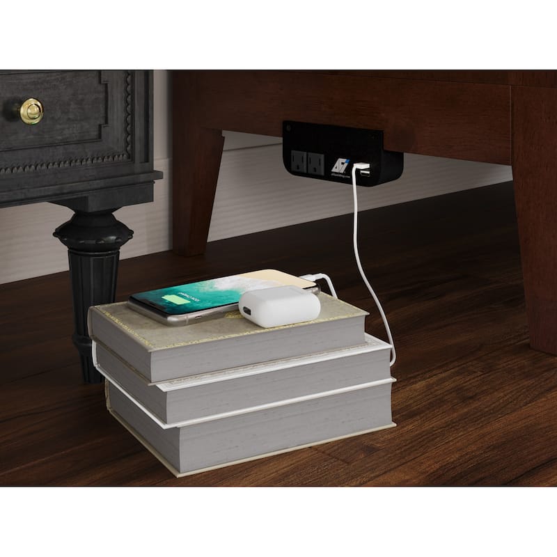 Murphy Bed Chest Twin Solid Wood with Mattress & Charger - Space Saving Bed