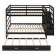 preview thumbnail 18 of 43, Full Bunk Bed with Trundle, Stairs, and Drawers, Sturdy Pine Frame, Space-Saving Design