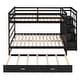 preview thumbnail 13 of 46, Solid Wood Bunkbed Frame with Trundle, Storage Stairs and Guardrail