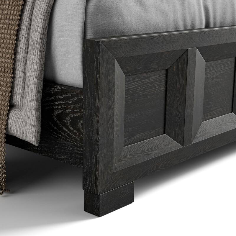 Furniture of America Durem Modern Classic 5-Piece Solid Wood Panel Bedroom Set with 2-Drawer Oversized Nightstand