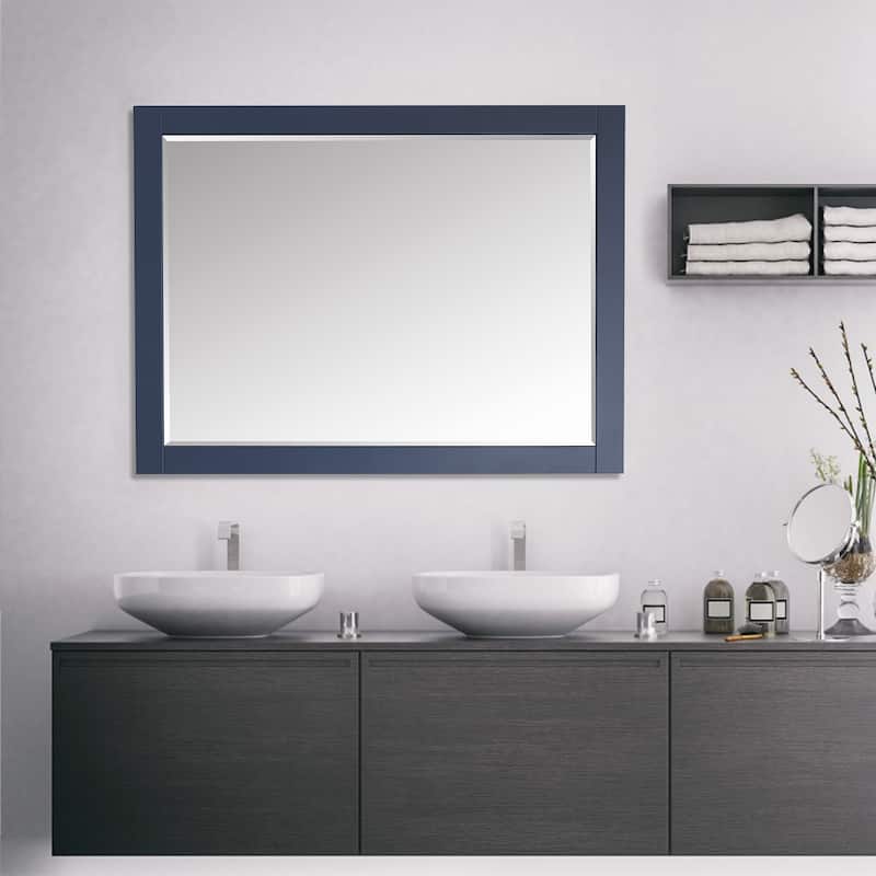 Altair Ivy Rectangular Bathroom Wood Framed Wall Mirror