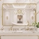 preview thumbnail 22 of 141, Apmir Metal Frame Tempered Glass Bathroom Vanity Mirror for Wall, Cloakroom, Bedroom 55" x 36" - Gold