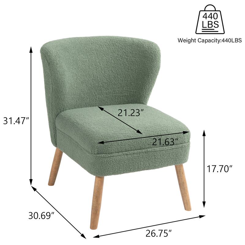 2SET Mid Century Linen Accent Chair