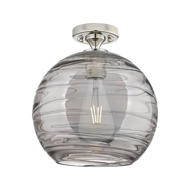 Innovations Lighting Downtown Urban - Crown Point - 1 Light 10" Athens Deco Swirl Flush Mount
