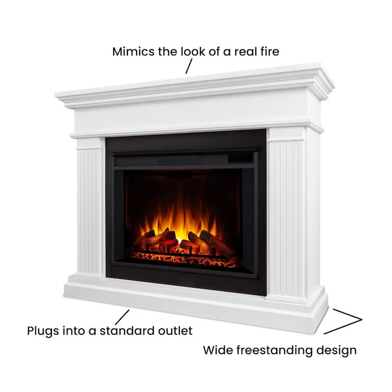 Centennial 55.5" Electric Grand Fireplace in White by Real Flame