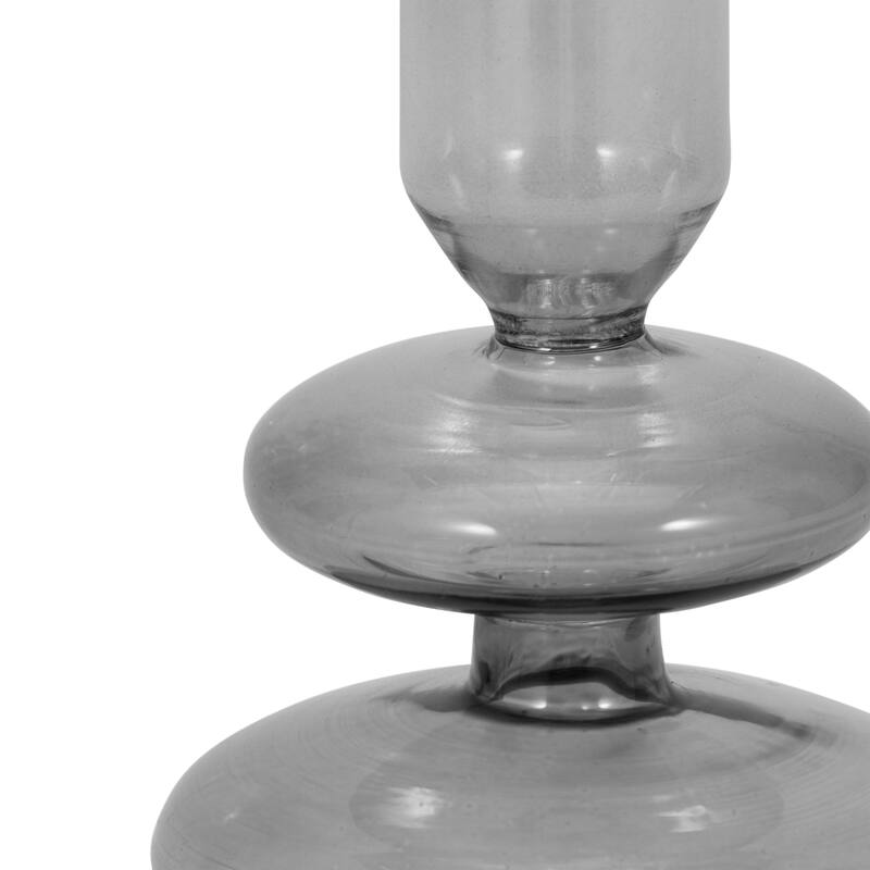 Sculptural Glass Candle Holder with Rounded Accent Base - Modern Tabletop Candle Holder for Any Room